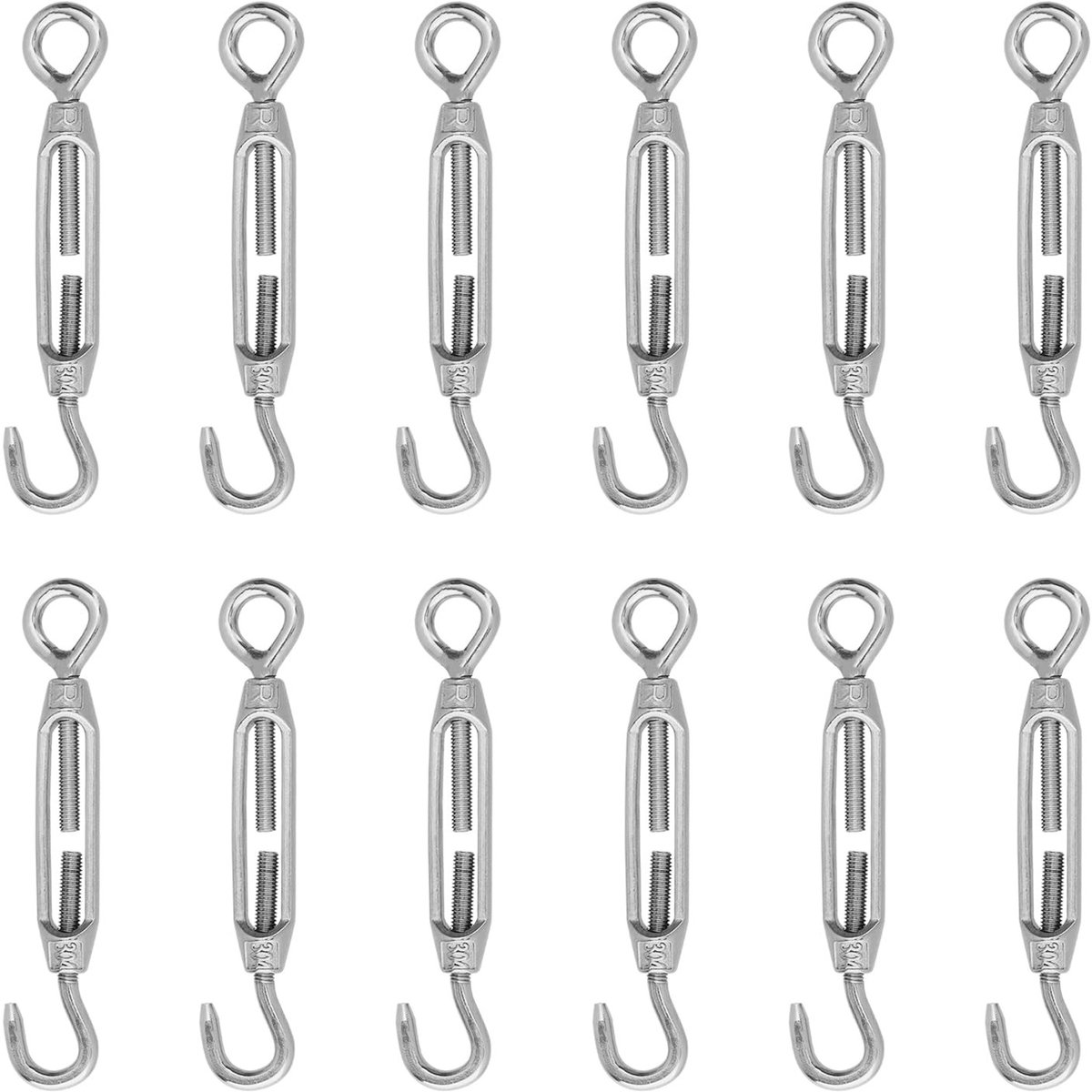 Dailygoods- Draadspanner Roestvrij Staal - Spanslot/Oogje - Draadspanner voor Touwen/Kettingen - Voor Binnen/Buiten - Sterk en Veilig - Geschikt voor Waslijnen