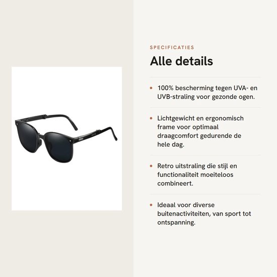 Dailygoody - Gepolariseerde zonnebril - Opvouwbaar - UV-bescherming - Zwart - Retro zonnebril - Geschikt voor heren - Voor autorijden, wandelen, visse — afbeelding 2