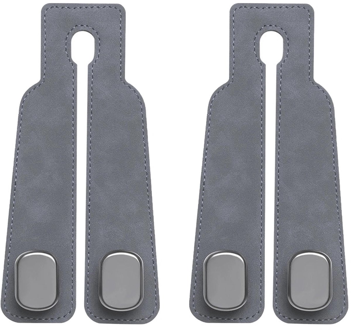 Dailygoods- Autostoelhaak Set van 2 - Versterkte metalen haken - Handtas/Accessoires - Opbergruimte - Eenvoudige installatie - Duurzaam leer - Autostoelhaken