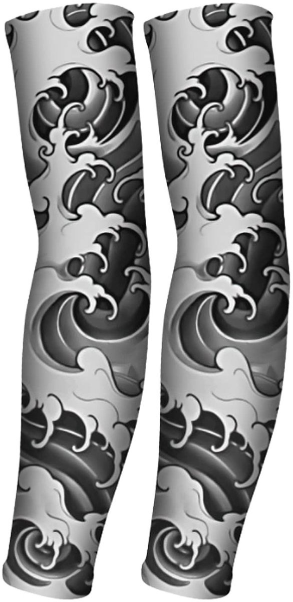 Dailygoods- Tattoo Armmouwen Ademend - Zonbescherming - Compressie - Ice Silk - Unisex - SPF 50+ - 1 Paar - Zonnebeschermers
