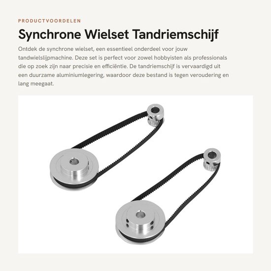 SPHProducts - Synchrone Wielset - Tandriemschijf - Energiebesparend - 20 Tanden 60 Tanden - Eenvoudig te Installeren - Geschikt voor Tandwielslijpmachi... van Sphproducts — afbeelding 4
