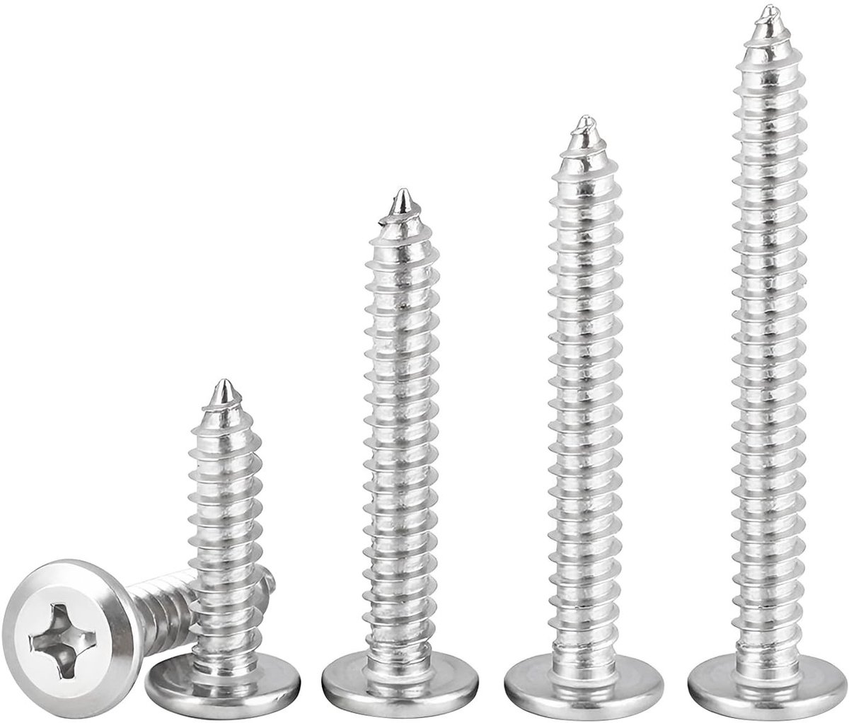 Dailygoods- Zelftappende Schroeven 20 Stuks - Roestvrij Stalen Kruiskop - M6 x 60 mm - Corrosiebestendig - Eenvoudig te Hanteren - Lange Levensduur - Bevestigingsschroeven