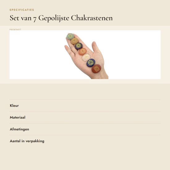 Dailygoods- Chakrastenen Set 7 Stuks - Gepolijste Genezende Stenen - Goud Gegraveerde Chakra-Symbolen - Holistische Gezondheidszorg - Platte/Ovale Vorm - 25 x 22 mm - Geneesstenen van Dailygoods — afbeelding 3