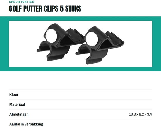 Store_9 - Golfputter Clips - Golfclub Klem - Bescherming tegen beschadiging - 5 Stuks - Putter Houder - Golfaccessoires - Ideaal Voor Golftassen van Store 9 — afbeelding 3