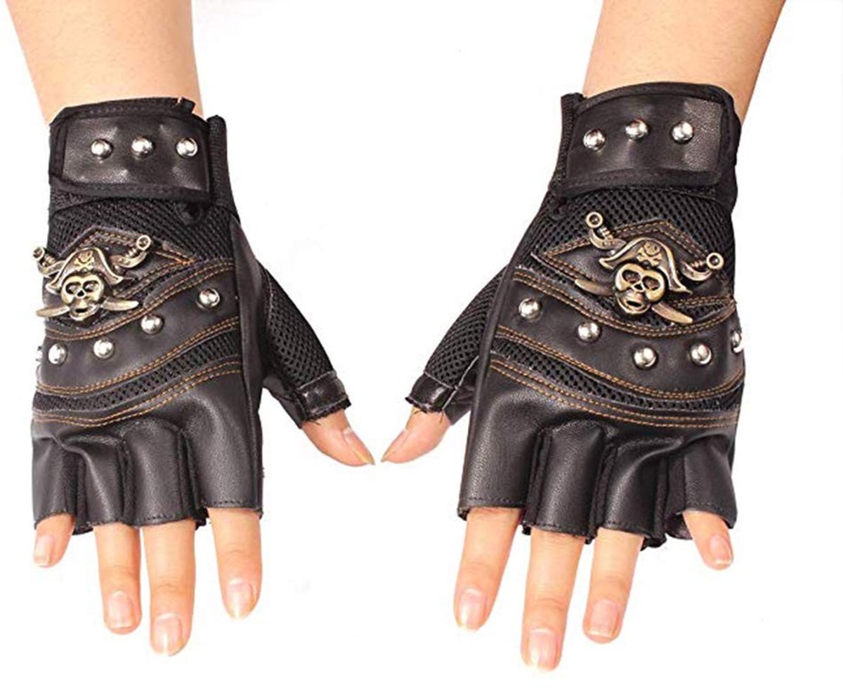 Dailygoods- Vingerloze Handschoenen Antislip - Punk/Skelet - Synthetisch Leer - Outdoor/Motorrijden - Herfst/Winter - Eén Maat