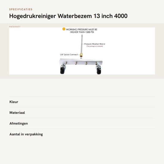 Aladdien Hogedrukreiniger Waterbezem 13 inch 4000 Terras en Oprit van Aladdien — afbeelding 3
