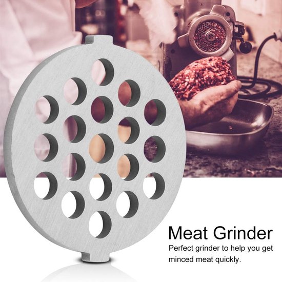Grill N8 - Kitchenaid - Vleesmaler Platen - Vleesmaler Schijf - Vleesmaler Mes - 7mm Gat - Kleine Ronde Gat van 7mm van Merkloos — afbeelding 3