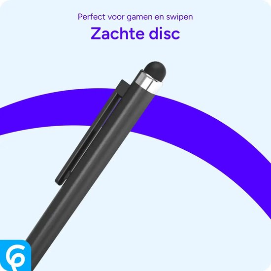 Universele Stylus Pen Met Precision Disc Tip en Zachte Tip - Met Schuifsysteem - Geschikt voor Telefoon Tablet en iPad - Zwart van Tech66 — afbeelding 3