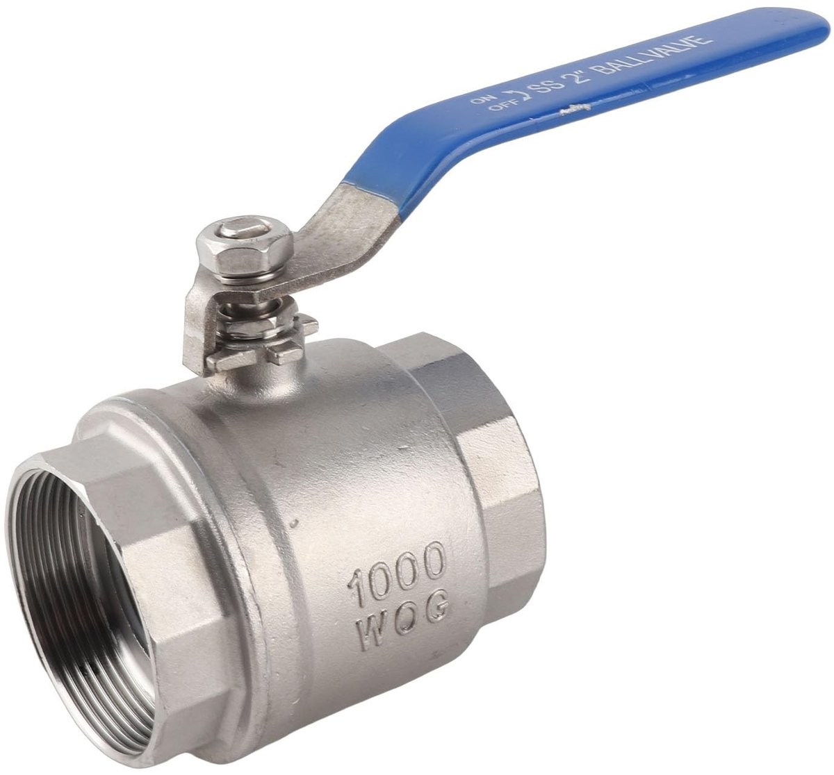 Dailygoods- Kogelklep 2" - 304 Roestvrij Staal - Volledige Aansluiting - Werkdruk 1000 psi - Temperatuur -20°C tot +200°C - Lengte 10,5 cm - Afsluiter