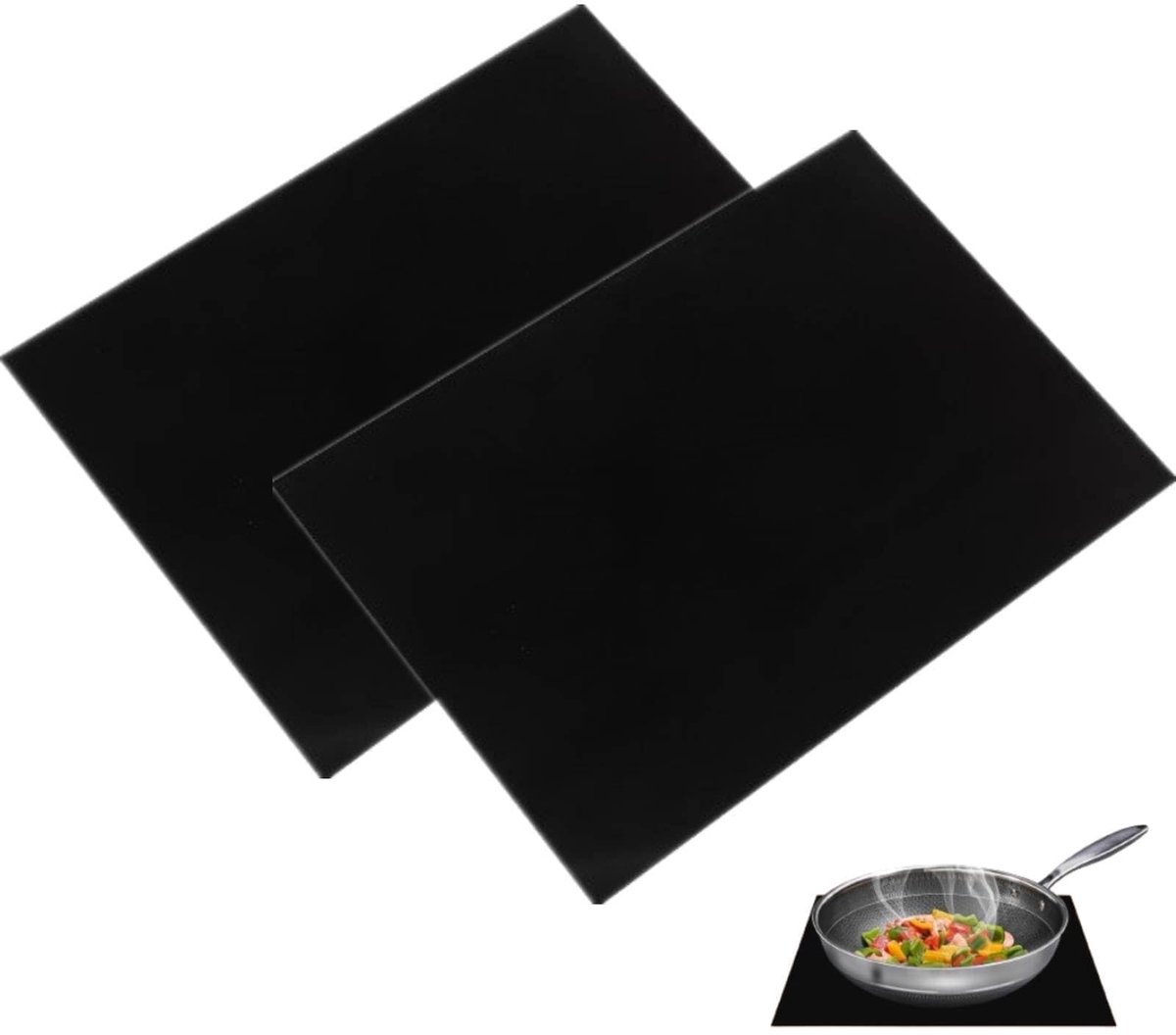 Dailygoods- Inductie Kookplaat Mat - 2 Stuks - Siliconen Kookplaat Protector - Krasbescherming - Warmte Geïsoleerde Pad - Herbruikbaar - Kookplaatbescherming