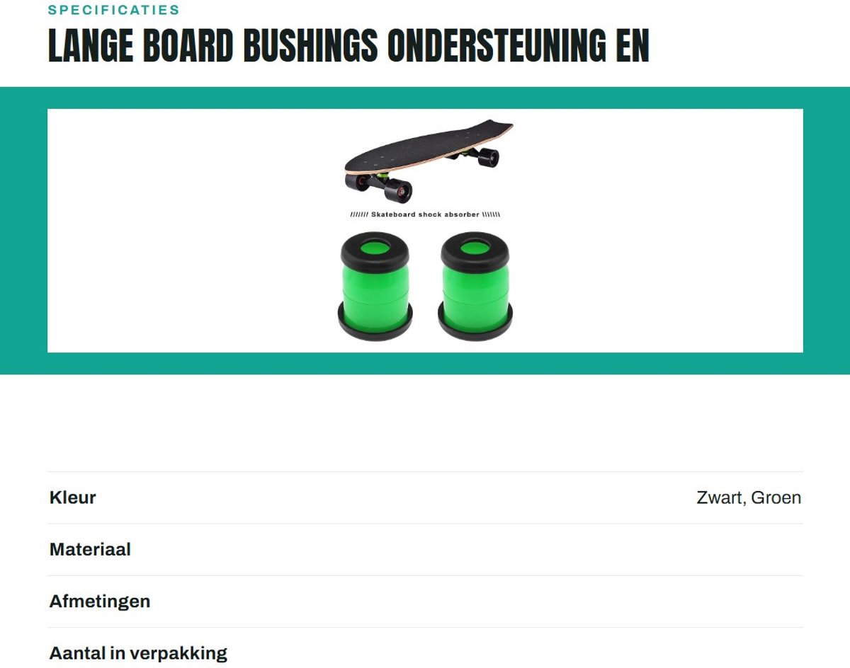 Dailygoods- Bushings 12 Stks - 90A Hardheid - Rebuild Kit - Pivot Cups - Schokdemper - Bekerringen - Hoogwaardige prestaties - Skateboard Bushings