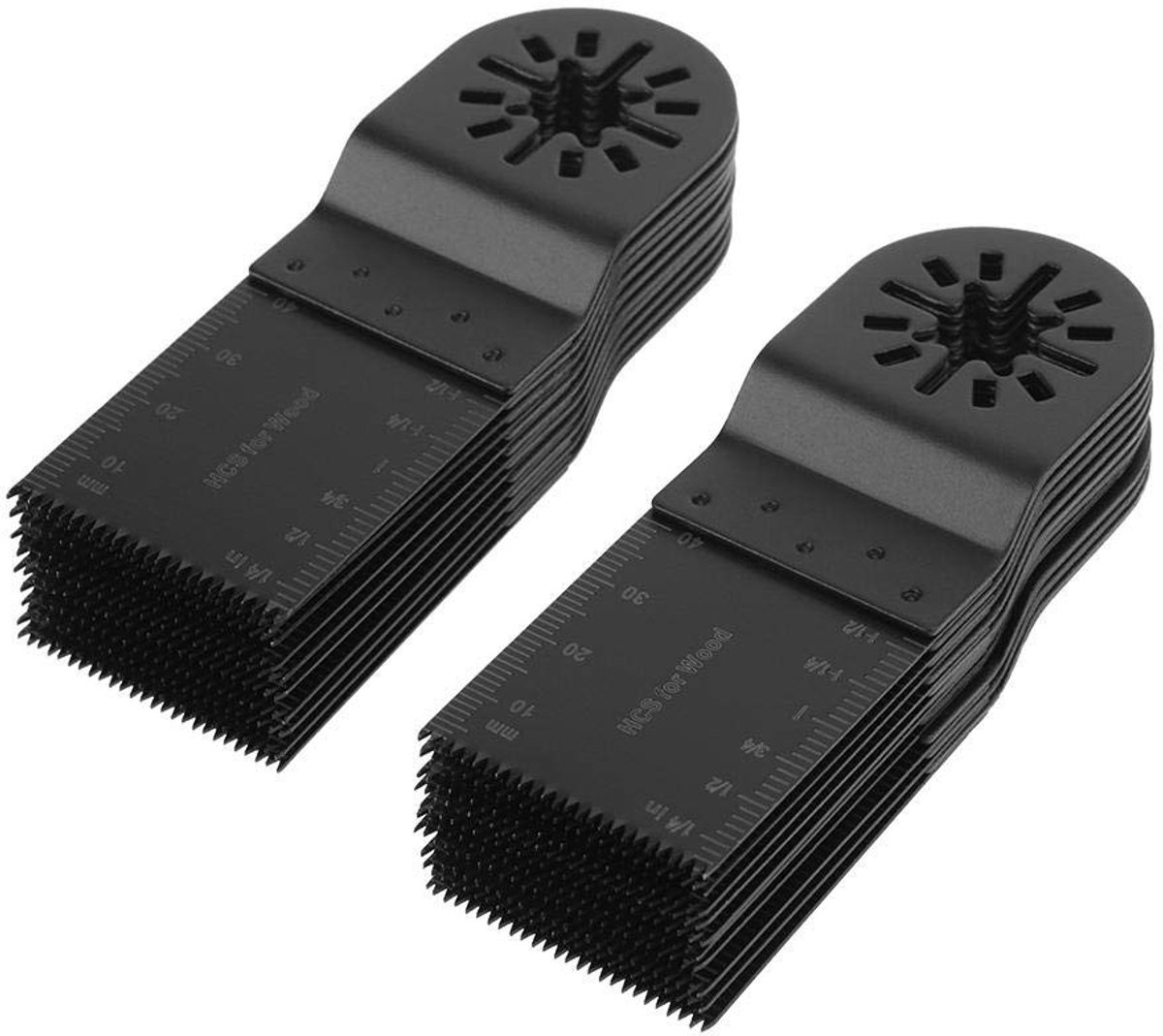 Dailygoods- Oscillerende Lam Set van 20 Stuks - Zaagbladen Multitool - Hoog Koolstofstaal - Tandbreedte 34 mm - Totale Lengte 94 mm - Schokbestendig