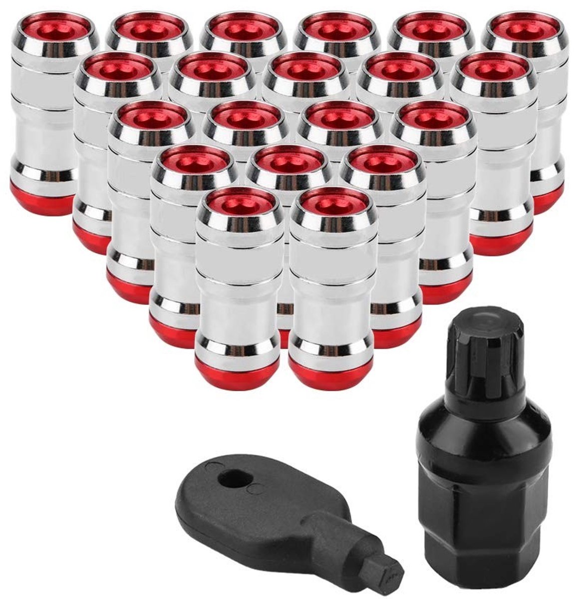 Dailygoods- Wielmoeren Hoogwaardige Kwaliteit - Wielmoerkapjes 17 mm - Wielmoerdoppen - M12 x P1,5 - Robuust en Duurzaam - 20 Stuks - Wielmoer