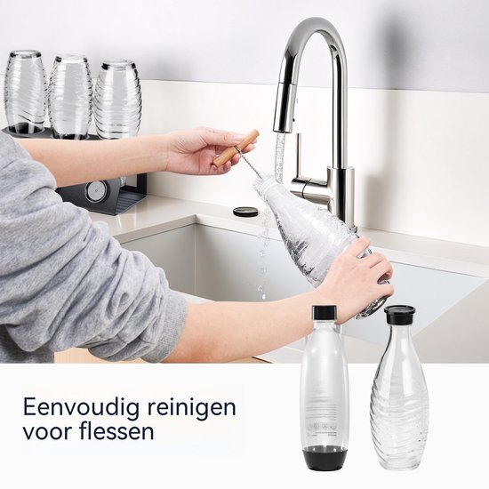 carmdering - Flessenborstel - Sodastream Borstel - Reinigingsborstel - Dieptereiniging Tot 35 Cm - Krassvrije Sponsreiniging - Duurzaam Kunststof En Borstelharen - Ergonomisch Ontwerp Voor Veilige Greep - Ideaal Voor Glas En Plastic Flessen - 1 Stuk van carmdering — afbeelding 3