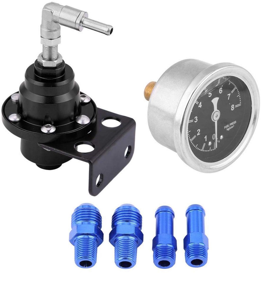 Dailygoods- Brandstofdrukregelaar Universeel - Verstelbaar - Aluminium - 160 PSI - Inclusief Tankweergave - Zwart
