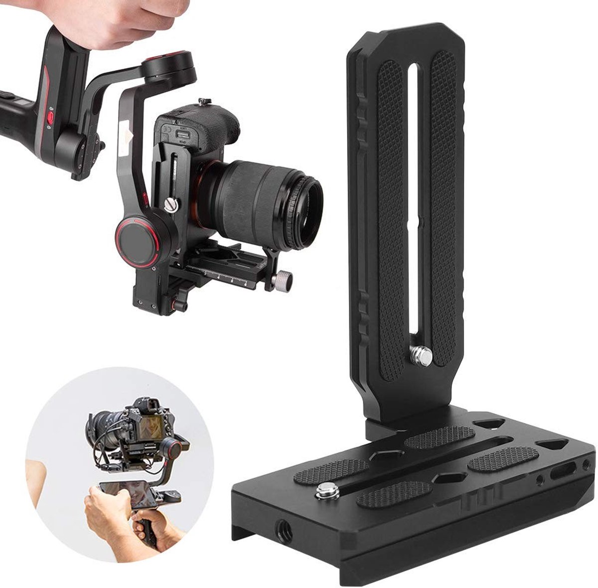 Dailygoods- Stabilisator Stevige Video-opnamen - Verticaal Schietbord - Legering - 1/4 Inch Schroef - Voor S Stabilizer - Gewicht 201 g - Camera Rig