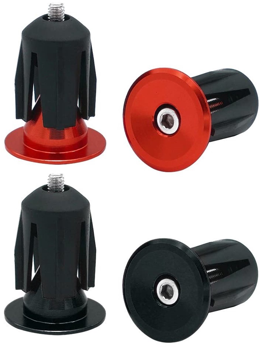 Dailygoods- Fietsstuur Eindpluggen Lichtgewicht - Aluminium Eindkappen - Rubber Stuuruiteinden - MTB/Racefiets/BMX - Inclusief Inbussleutel - Duurzaam en Eenvoudig te Installeren - Stuureindpluggen