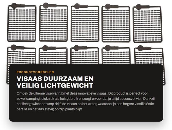 Dailygoods- Visaas Duurzaam - Lichtgewicht - Veilig - Voor Camping/Piknik - 10 Stuks - Geschikt voor Boilies en Haarrigs - Visgerei van Dailygoods — afbeelding 5