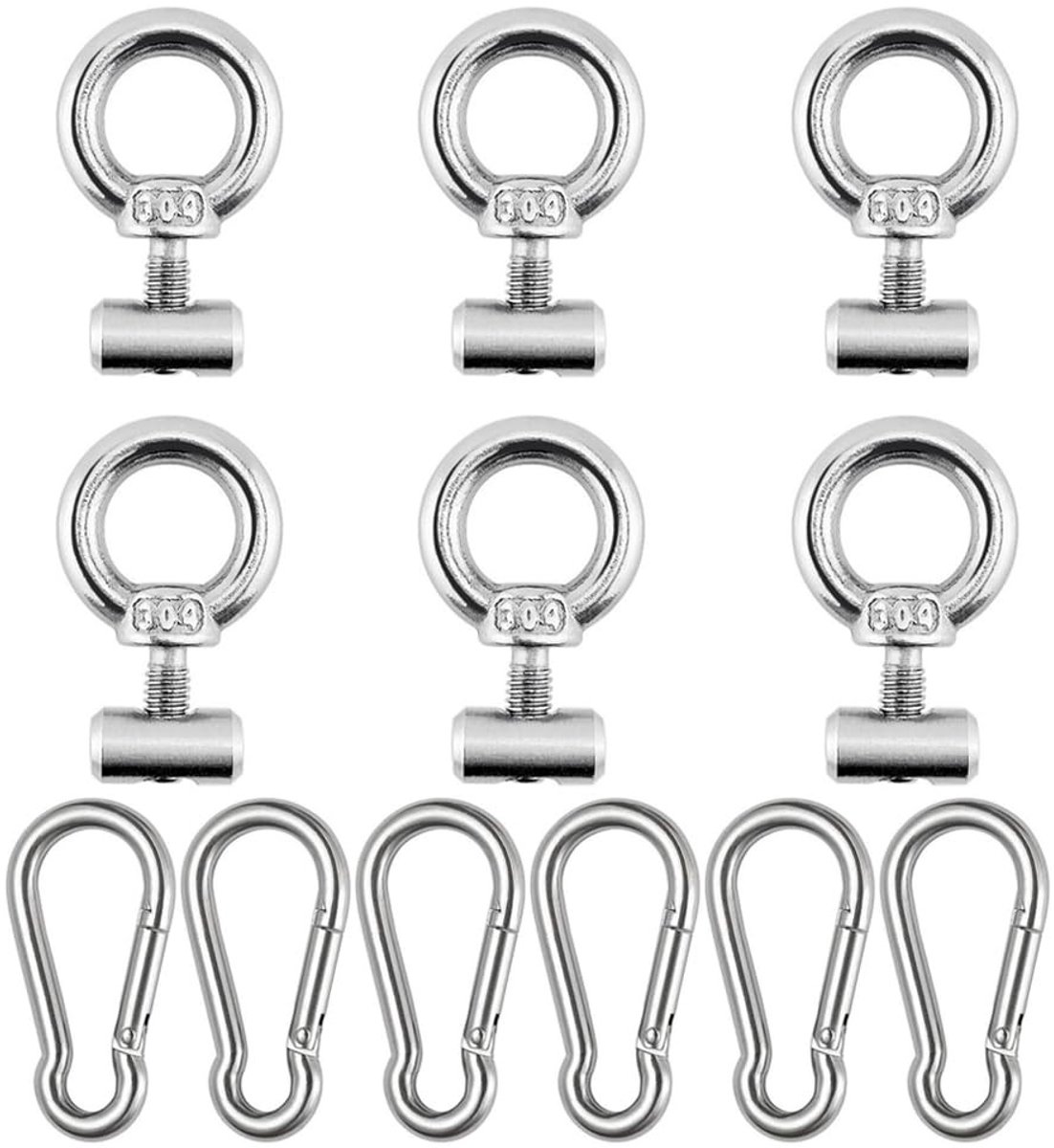 Dailygoods- Kederstopper 6 Stuks - Roestvrij Staal - Kederrail Accessoires - Voortentstopper - Luifelhaak - Corrosiebestendig - Tentaccessoires