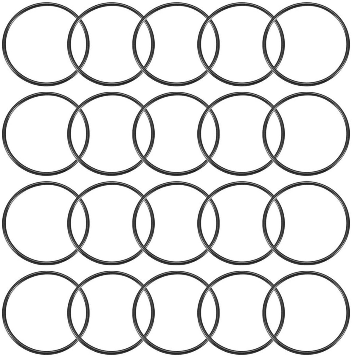 Dailygoods- O-ringen 20 Stuks - Nitrilrubber - 80 mm Buitendiameter - 74 mm Binnendiameter - 3 mm Breed - Afdichtingsset - Afdichtringen