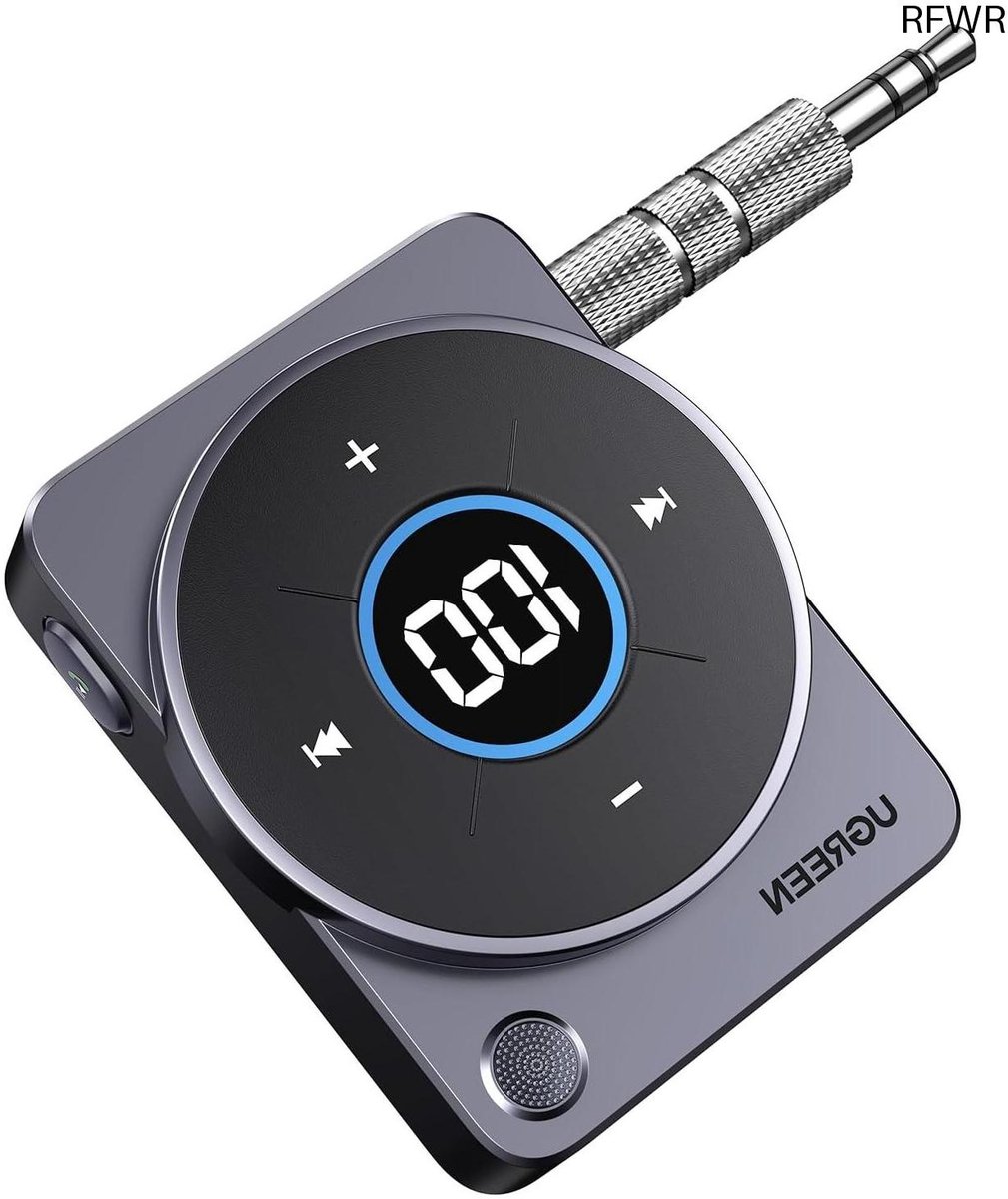 Bluetooth Audio Adapter - Auto Ontvanger - Draadloos Muziek - 20 Uur Speeltijd - Bluetooth 5.4 - Zwart