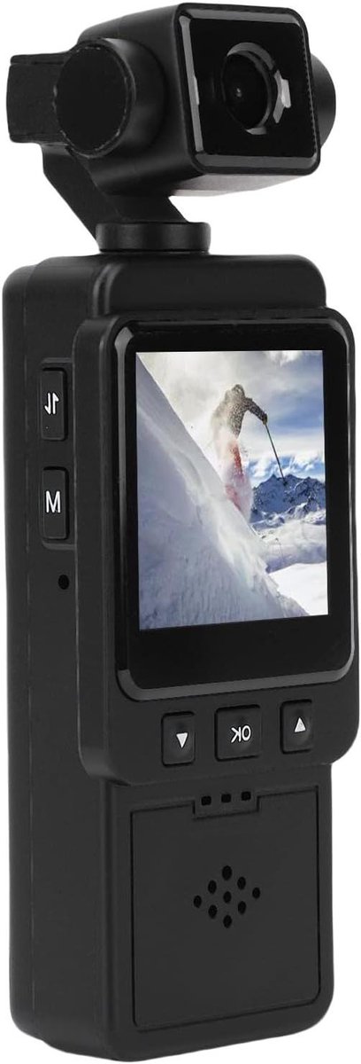 Jectse 1080p Vloggingcamera, Multi -as Slimme Stabilisatie Handheld Actiecamera, 270 °+180 ° Roteerbare Pocke T Camcorder voor Het Filmen van Reisvlogvideo