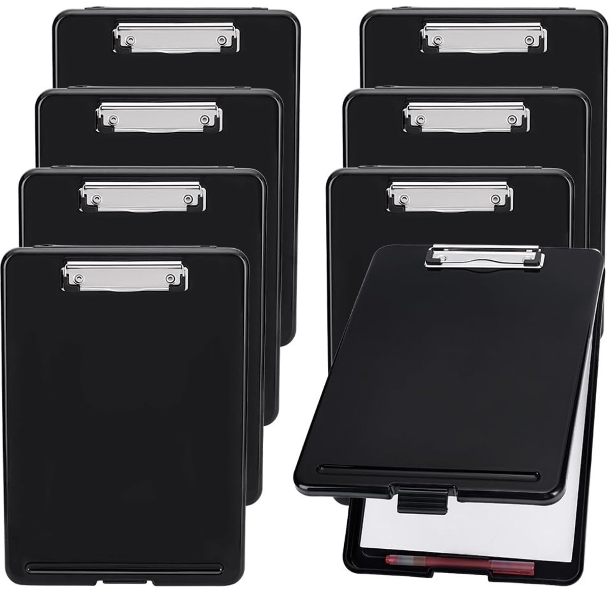 Dailygoods- Opslag Klembord 8 Stuks - Opvouwbaar - Plastic - Verpleegplank - Laag Profiel Clip - 20 x 38 cm