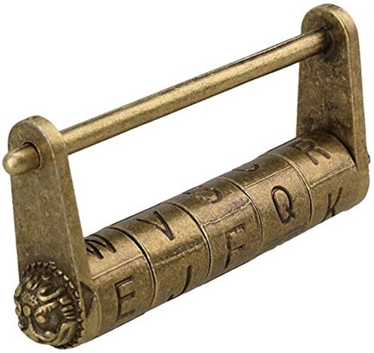 Dailygoods- Hangslot Vintage Ontwerp - Antiek Cijferslot - Zinklegering - Decoratie voor Kast - Sleutel/Code - Afmetingen 37x79mm - Padlock