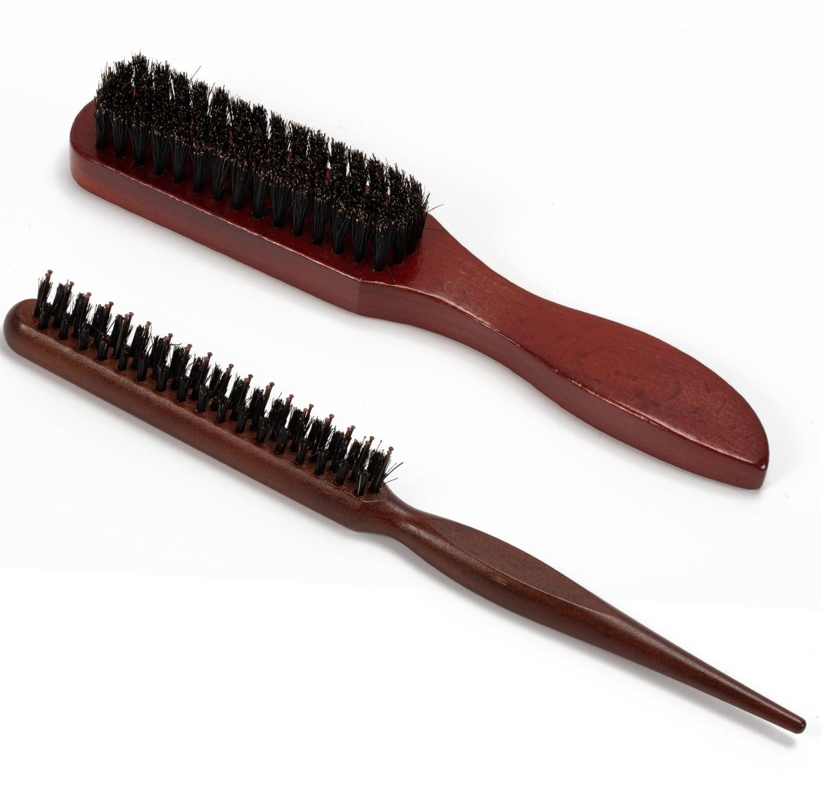 Dailygoods- Haarborstel Varkenshaar - Antiklit Haarborstel - Ronde Haarborstel - Föhn Borstel - Glanzend Haar - Vriendelijk voor het Haar - Haarborstelset