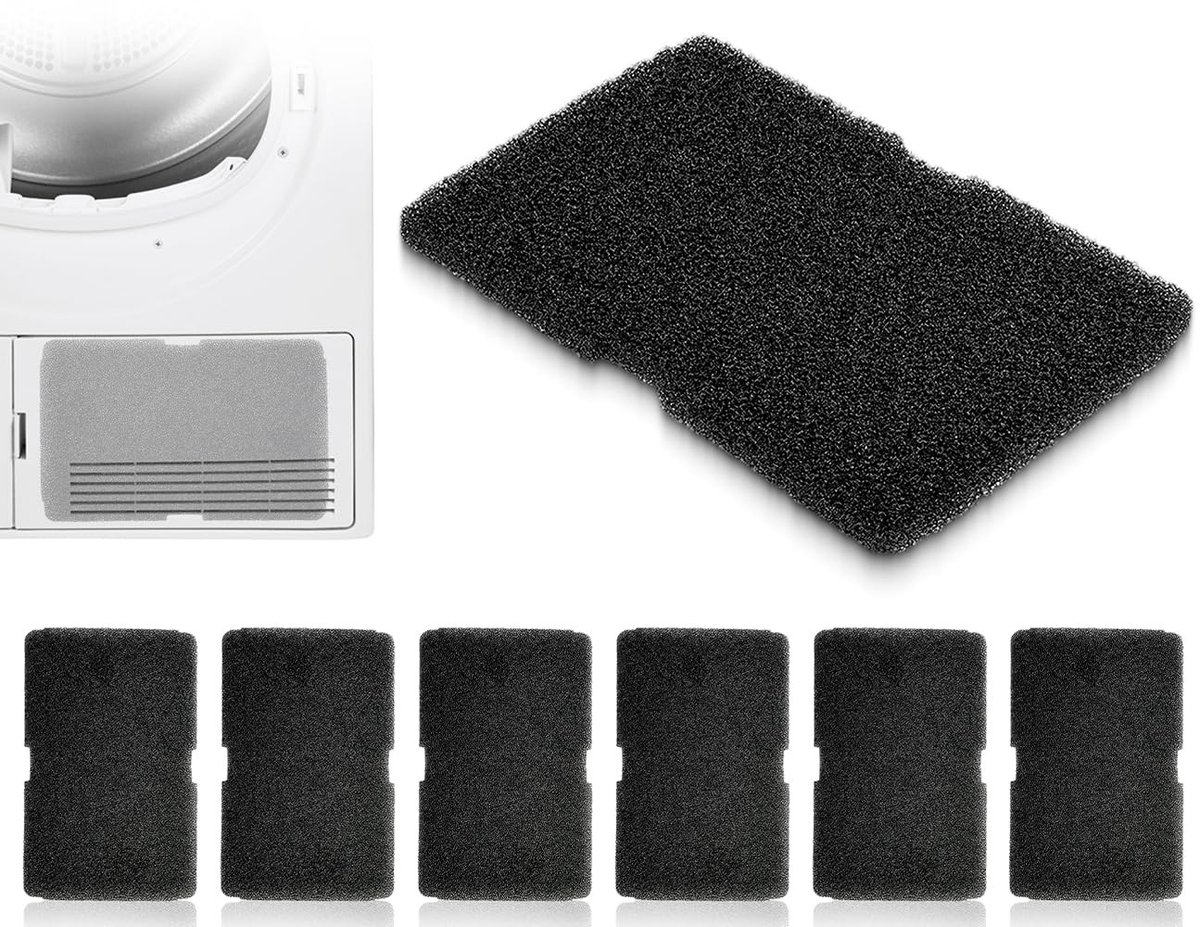 Dailygoods- Filterspons 6 Stuks - Filterschuim - Droger Filter - Compatibel met Beko/Droger - 240 x 155 x 10 mm - Hoogwaardige Kwaliteit - Drogerfilter