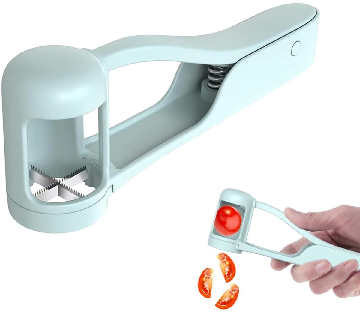 Dailygoods- Fruitsnijder voor Kinderen - Roestvrij Staal - Voedselveilig ABS - Eenvoudig te Reinigen - Draagbaar - Afmetingen 16,5 x 5,8 x 2,4 cm - Fruit Snijder