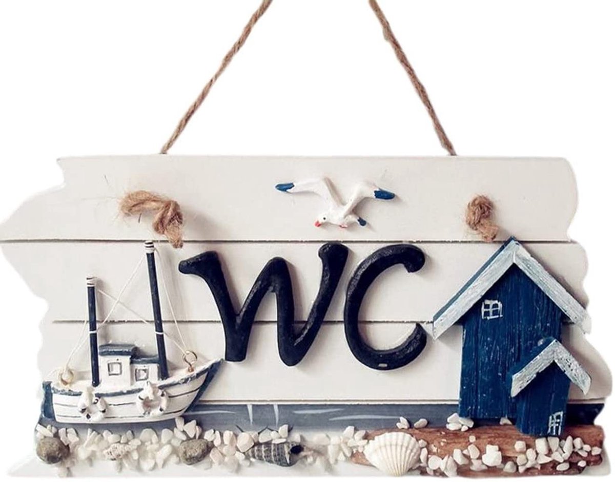 Dailygoods- Deurbord Houten - Handgesneden - Decorbord - Op te Hangen - Toiletbord - Schijndel