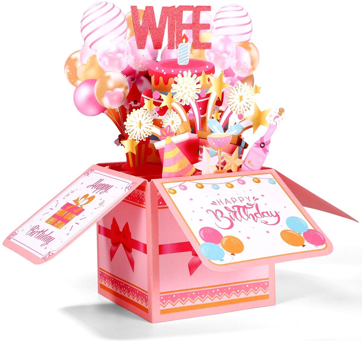 Dailygoods- Verjaardagskaart Grappig Pop-Up - 3D Wenskaart - Veelkleurig - Met Envelop - Creatief Cadeau - Afmetingen 25,6 x 25,6 x 19,7 cm