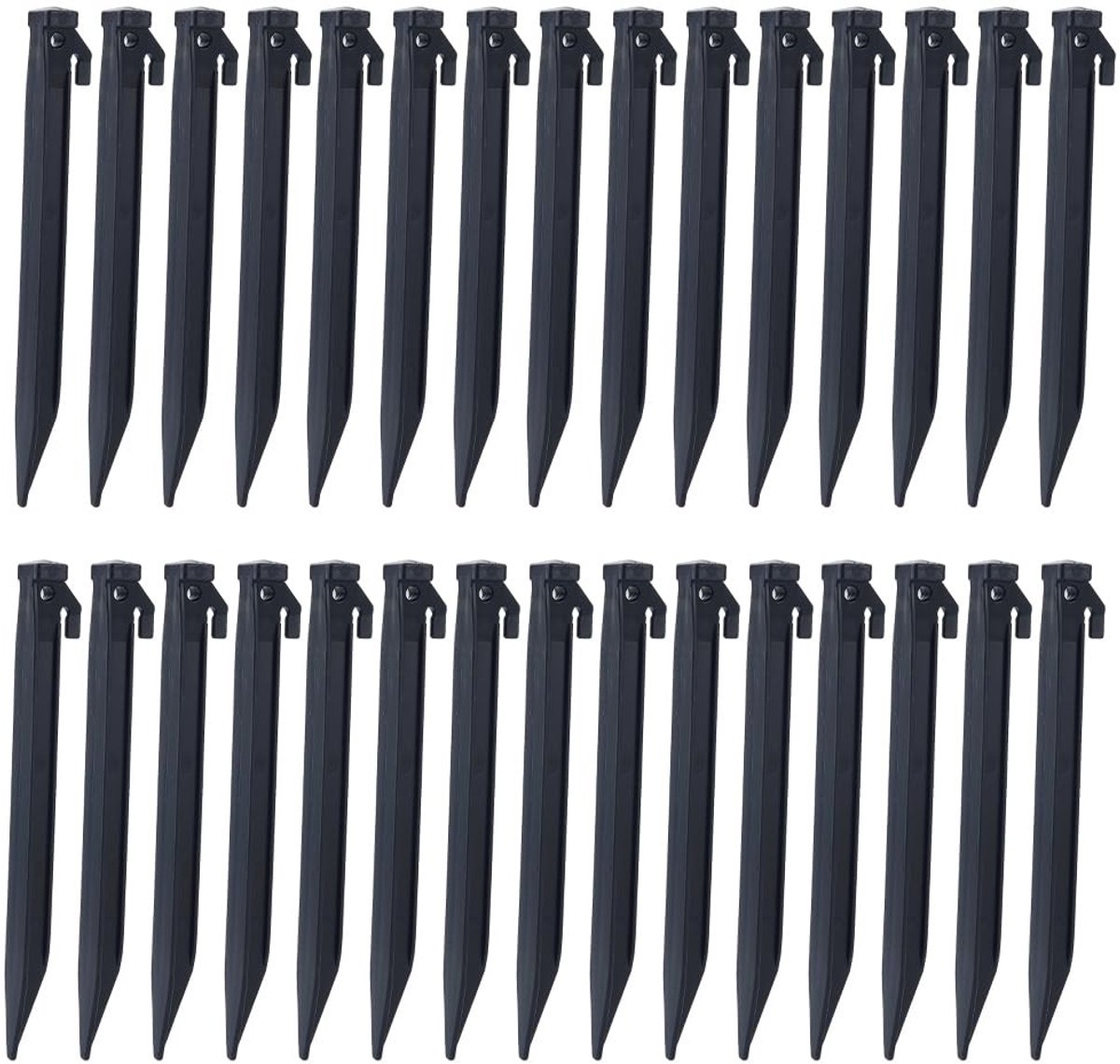 Dailygoods- Tent Haringen 30 Stuks - 20 cm Plastic - Opblaasbare Inzet - Camping/Strand - Tuin - Buitendecor - Stabiele Prestaties - Grondpennen