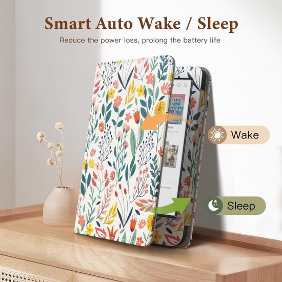 Dailygoods- Boekhoes Slim PU Shell - Ereader Hoesje - Kobo Clara BW/Colour - Vouwbare Stand - Hand Strap - Kaartsleuven - E-reader Hoes — afbeelding 5
