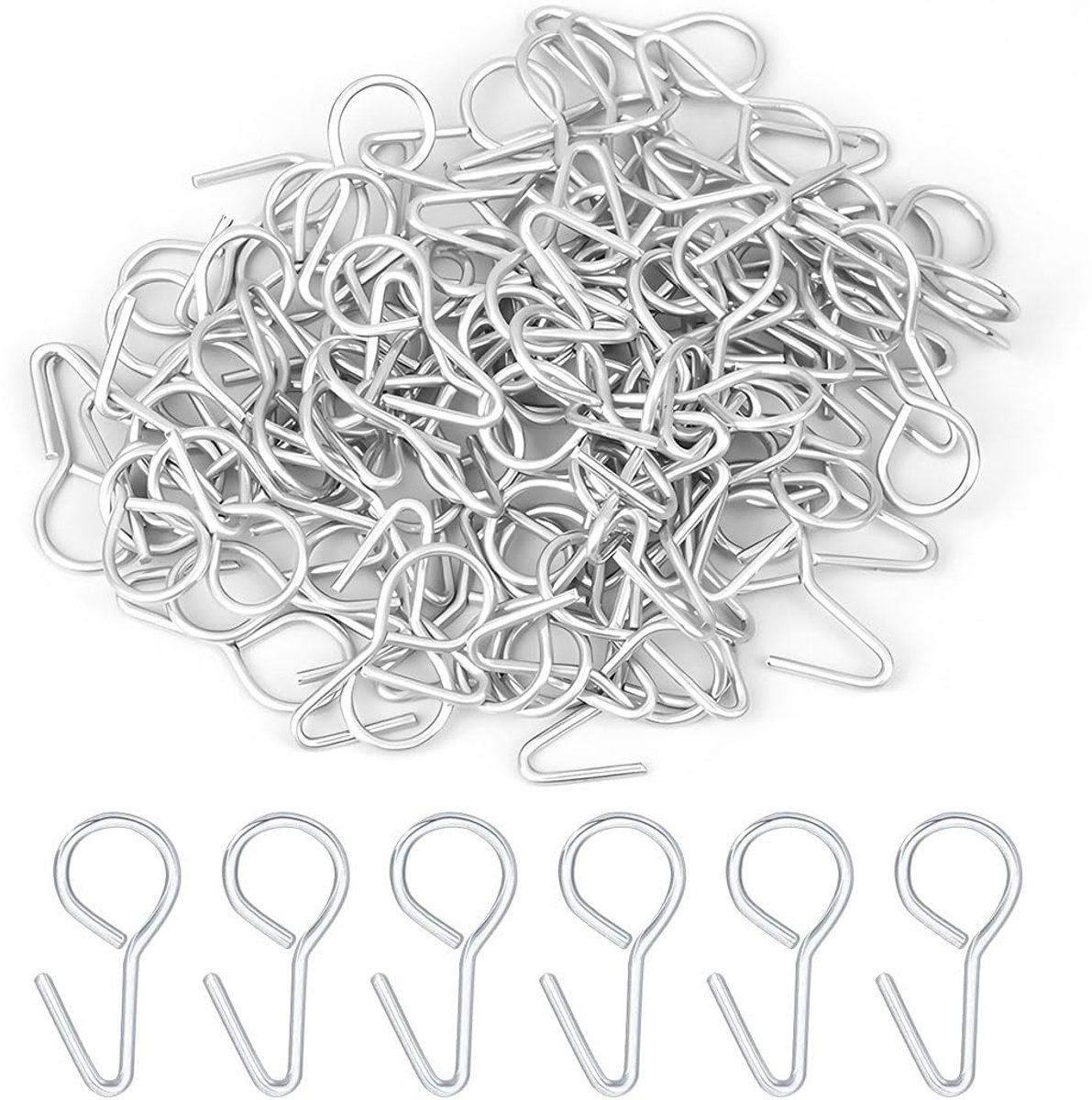 Dailygoods- Bevestigingshaken 100 stuks - S-haken - Autostoelkussen Accessoires - Zilver - IJzer Vernikkeld - Corrosiebestendig - Haak