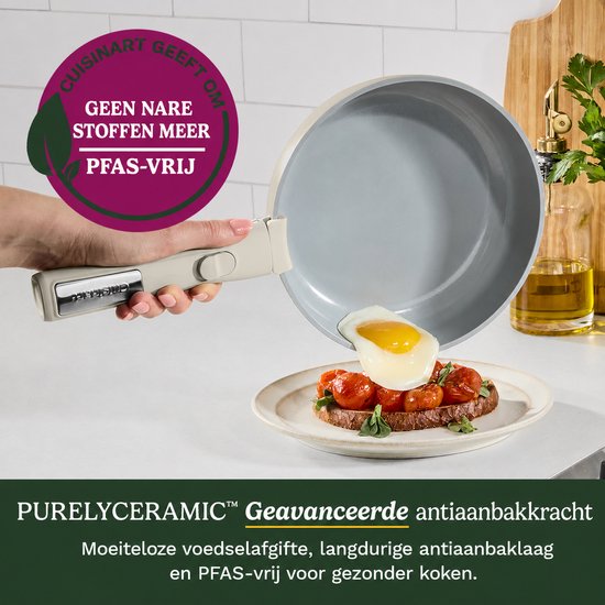 Cuisinart Pannenset Inductie 13-delig - Pannen met Afneembare handgreep - Keramische Anti-aanbaklaag - Incl. Bewaardeksels en Panbeschermers