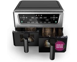 Cuisinart XXL Air Fryer without PFAS – Chemistry-free Cooking, Air Fryer, Roasting, Grilling, Baking, Dehydrating, Max Crisp and Keeping Warm, Double Drawers, 2 x 5.2 L