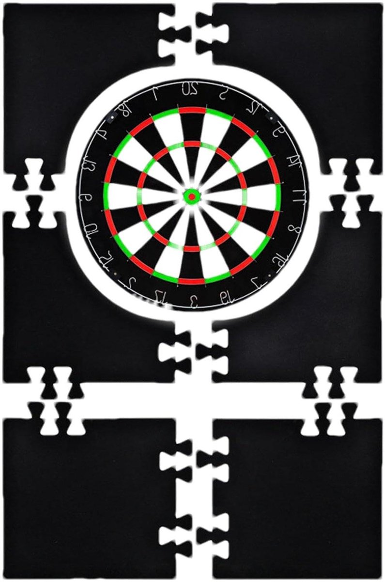 Dartbord Wandframe - Muur bescherming - Darts spelen - Dubbele muurbescherming - 104x71 cm - Zwart