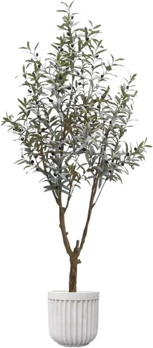 Kunstplant Olijfboom - Fake Plant - Binnen Decoratie - Realistisch Uiterlijk - 140 cm - Gr