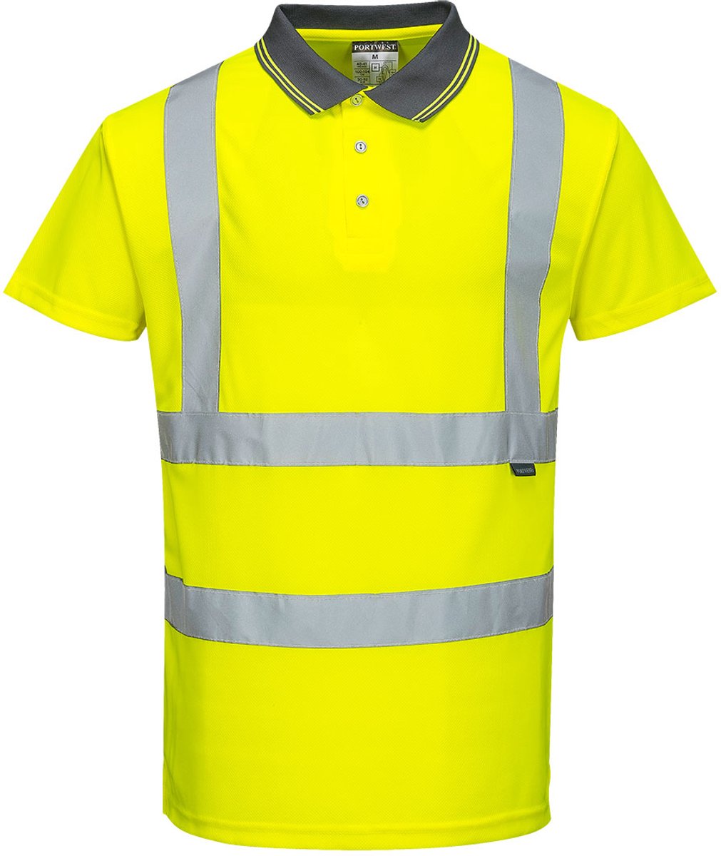 Portwest Hi-Vis Korte Mouw Polo S477 - Geel - 4XL