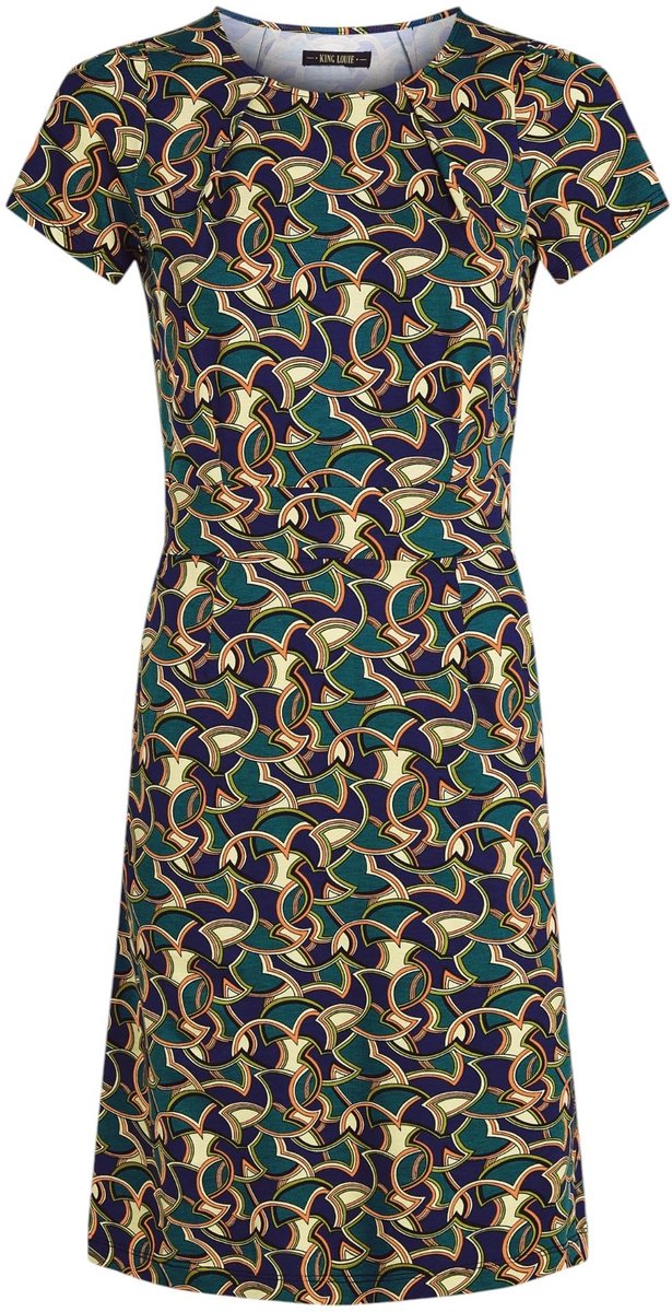 Dailygoods- Jurk Getailleerd - Kokerjurk - Knielang - Korte Mouwen - Ronde Hals - Jersey met Stretchcomfort