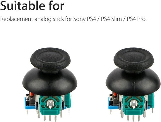 Analoge Sticks - Joystick Vervanging - Controller Reparatie - Voorkomt Drift - 2 Stuks - Zwart — afbeelding 4