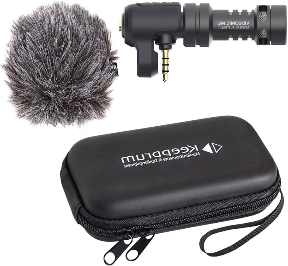 Richtmicrofoon Smartphone - Directionele Microfoon Opname Microfoon - Video Opnemen - Compact en Lichtgewicht - 8 cm - Zwart