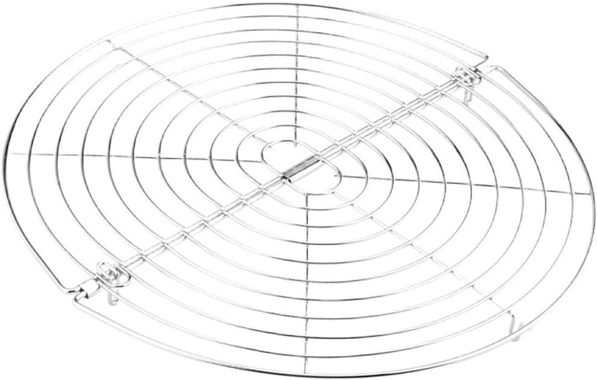 Rond Koelrek Cake Rek Grill Bakken en Grillen Opvouwbaar Ontwerp 322 cm Zilver