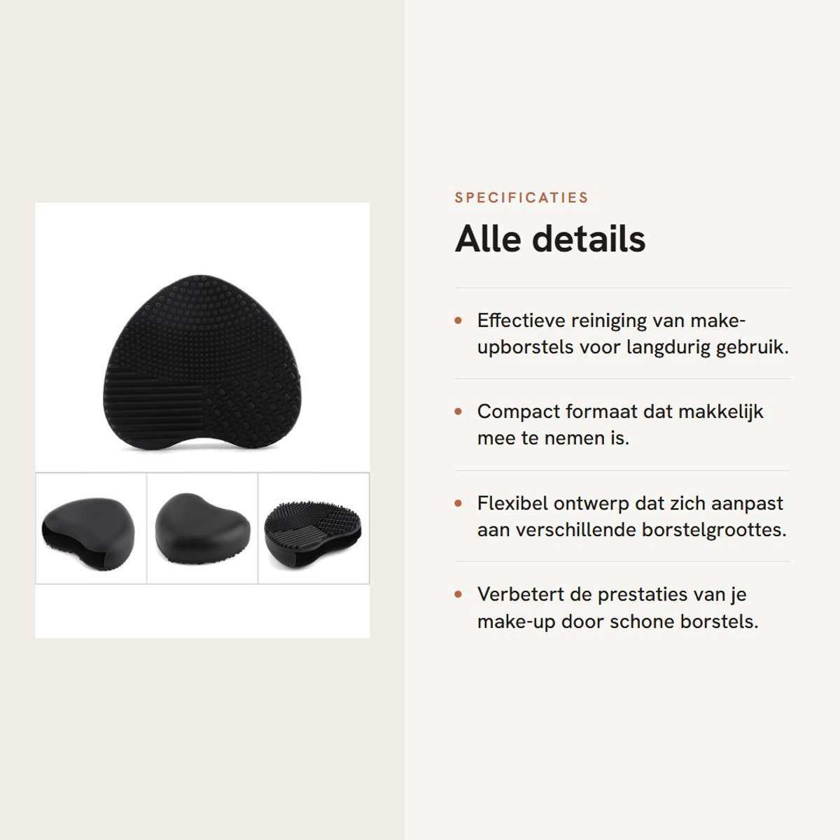 Dailygoods- Make-upborstelreinigingsmat - Zacht - Flexibel - Draagbaar - Cosmetische Borstelreiniger - Voor Meisjes/Vrouwen