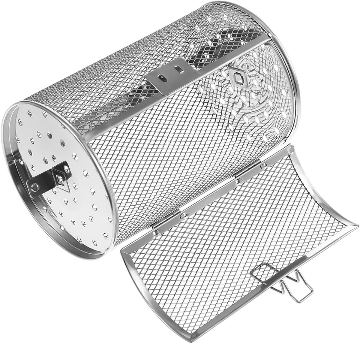 Ovenmand Draaimechanisme - Grillkooi Rotisserie - Gelijkmatig Grillen - Roestvrij Staal - 25 cm - Zilver