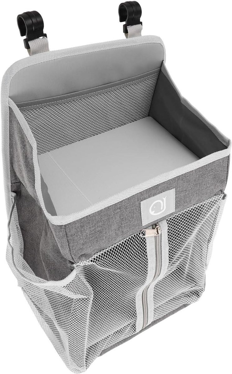 Hangende Organizer - Baby Opbergzak - Babykamer Organiseren - Veelzijdige Ophangmogelijkheden - 43 x 26 cm - Donkergrijs