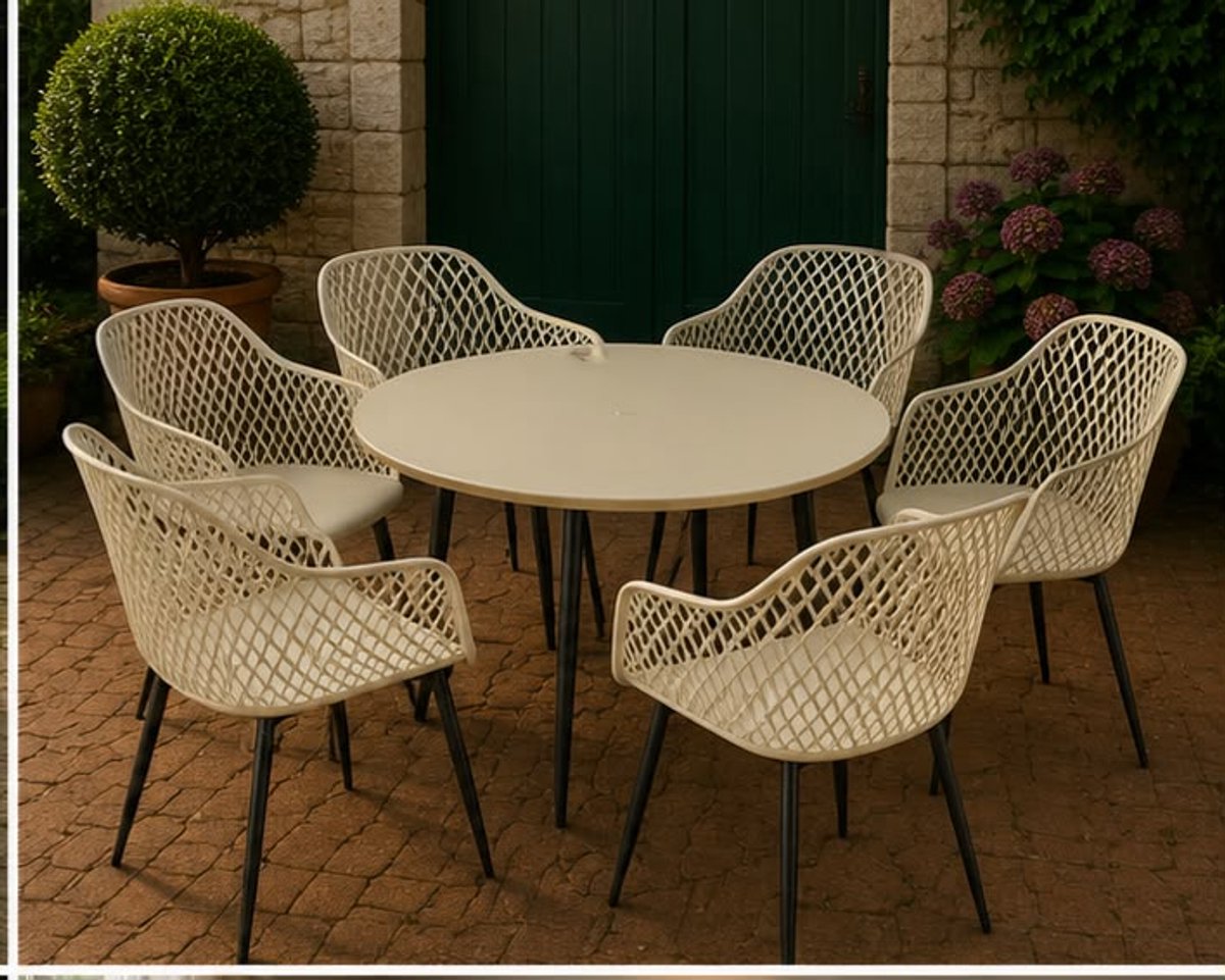 Tuinstoelen Set van 4 55x52x83 cm – Weerbestendige Stoelen met Armleuningen – UV-Bestendige Terrasstoelen voor Tuin, Balkon, Veranda en Buiten Eethoek – Antraciet – Mobili Bella