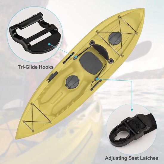 Kayak Stoel Reparatie Set - Stoelband Clips - Kajak Onderhoud - Hoge Sterkte Nylon - 4 Stuks - Zwart — afbeelding 2